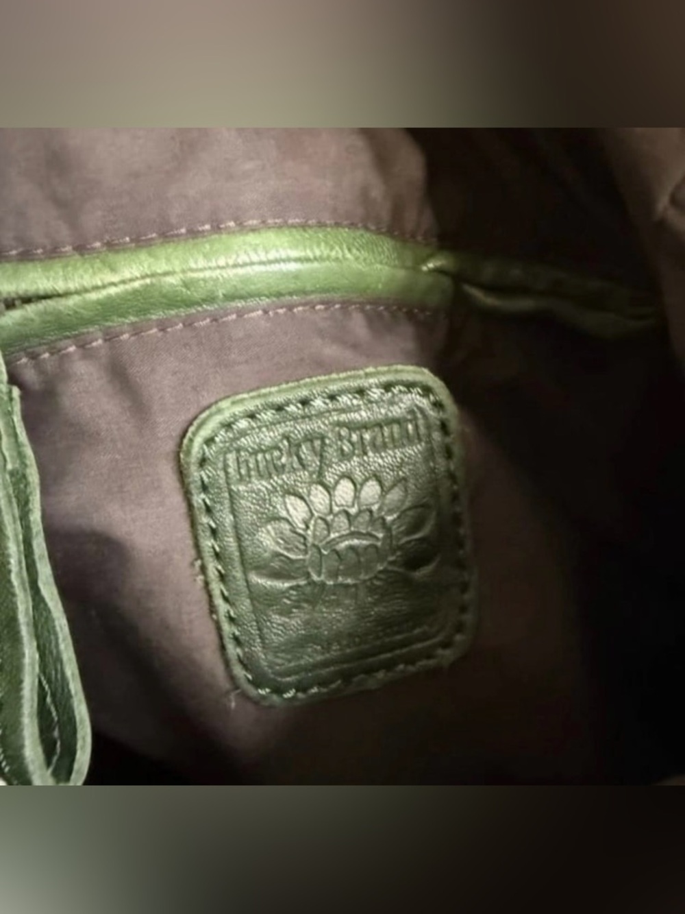 Lucky Brand Green Italian Leather Hobo! GUC!! - Picture 13 of 14